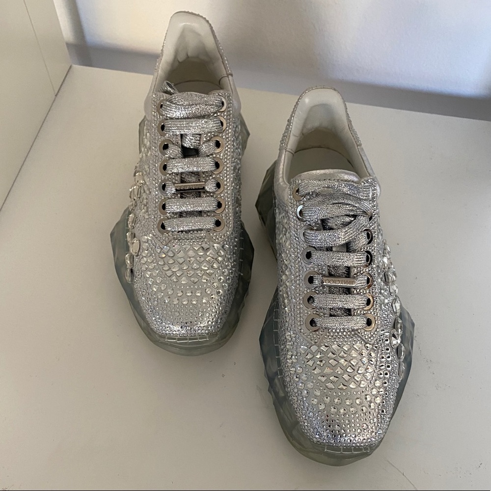 NWOT  designer Swarovski Crystals Tennis Shoe - Picture 5 of 12